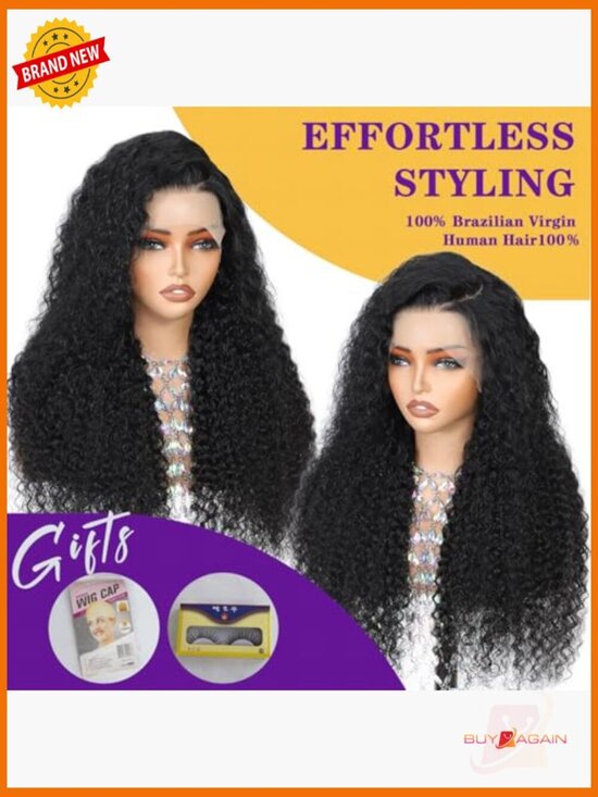 13x6 Deep Wave Lace Front Wig Human Hair 200 Density 30 inch main image 6